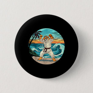 Judo Tiger Beach Judo Taekwondo Martial Arts 6 Cm Round Badge