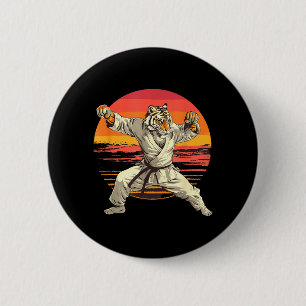 Judo Tiger Beach Sunset Taekwondo Kickboxing 6 Cm Round Badge