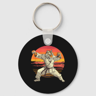 Judo Tiger Beach Sunset Taekwondo Kickboxing Key Ring