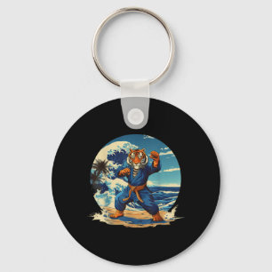 Judo Tiger Beach Wave Kickboxing Taekwondo Martial Key Ring