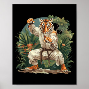 Judo Tiger Nature MMA Jiu-Jitsu Taekwondo Martial Poster
