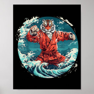 Judo Tiger Waves Judo Taekwondo Kickboxing Martial Poster