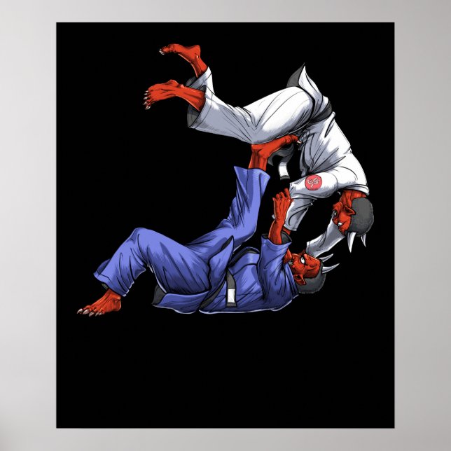 Judo Wrestling Demons Oni Poster (Front)