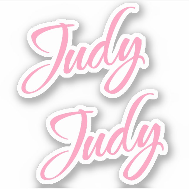 Judy Decorative Name in Pink x2 Sticker (Front)