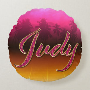 Judy Vorname Name golden pink Kissen Round Cushion