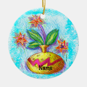 Jug O Flowers  Ceramic Tree Decoration