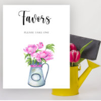 Jug of flowers baby shower  Favours Poster