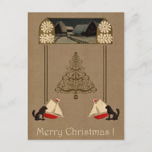 Jugendstil Merry Christmas Postcard