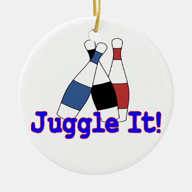 Juggle It Juggler Ceramic Tree Decoration (Front)