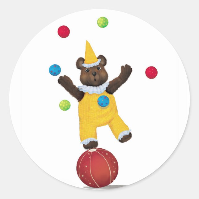 Juggle Teddy Bear Stickers (Front)