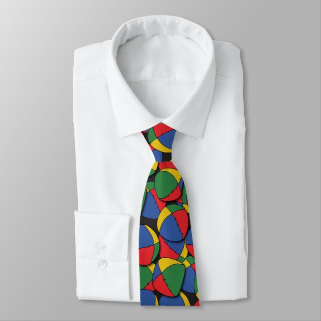 Juggler Colourful Juggling Balls Pattern Tie (Tied)