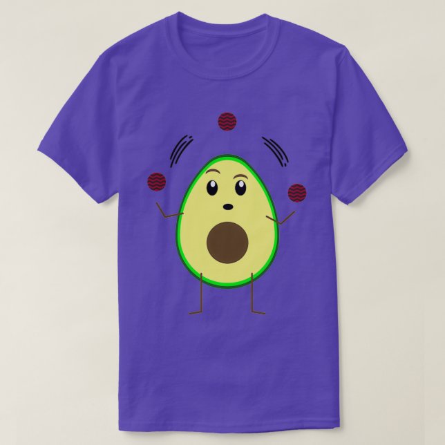 Juggling Avocado Cartoon T-Shirt (Design Front)