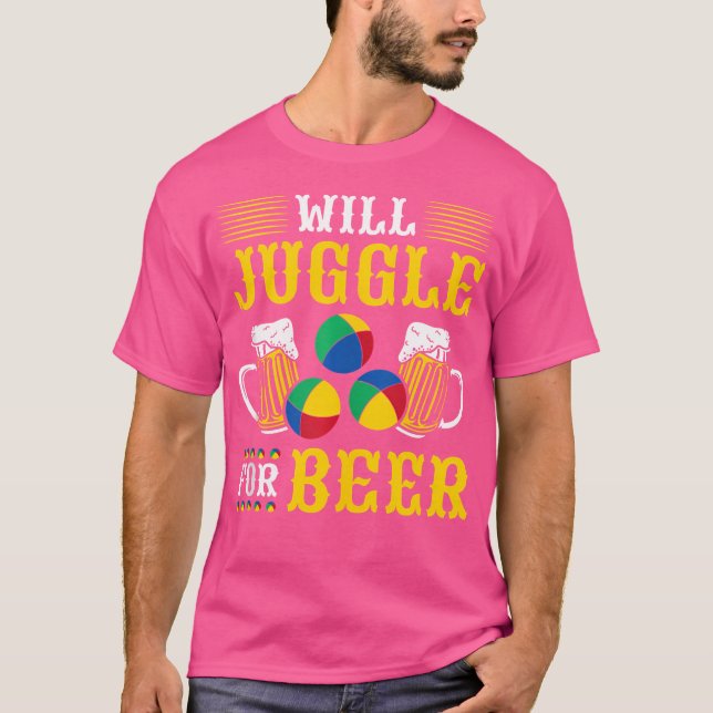 Juggling Beer Clown Circus Juggler T-Shirt (Front)