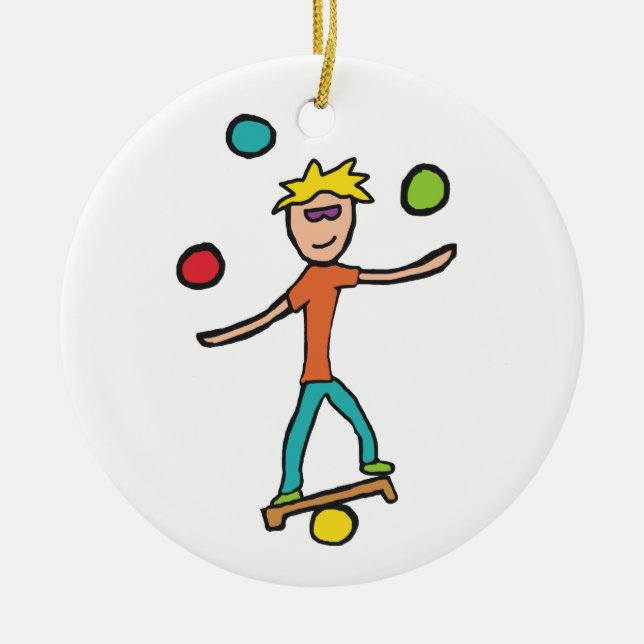 Juggling Ceramic Tree Decoration (Front)