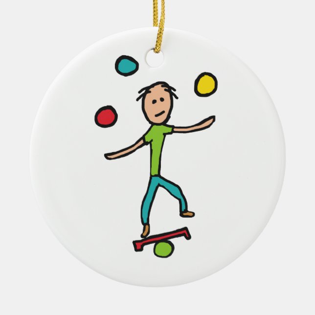 Juggling Ceramic Tree Decoration (Front)