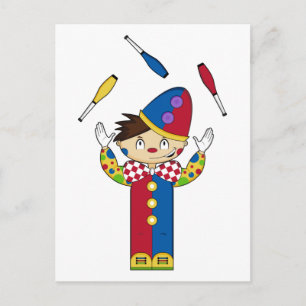 Juggling Circus Clown Postcard