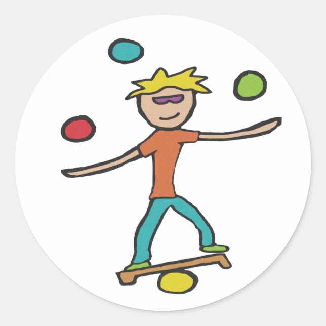 Juggling Classic Round Sticker (Front)