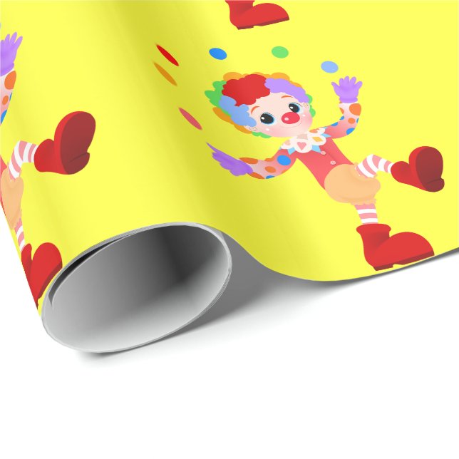 Juggling Clown Gift Wrapping Paper For Children (Roll Corner)