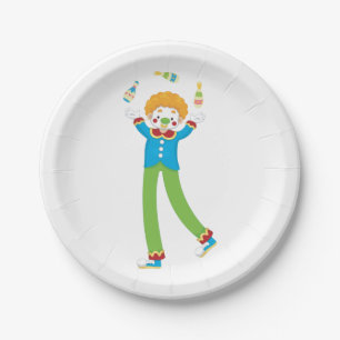 Juggling Clown Paper Plate