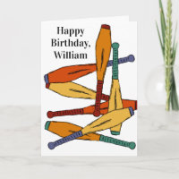 Juggling Clubs Custom Message Personalised