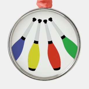 Juggling Clubs Metal Tree Decoration