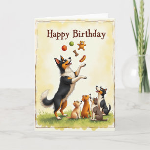 Juggling Dog Birthday Card