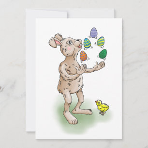Juggling Easter Bunny Invitation
