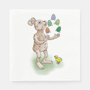 Juggling Easter Bunny Napkin