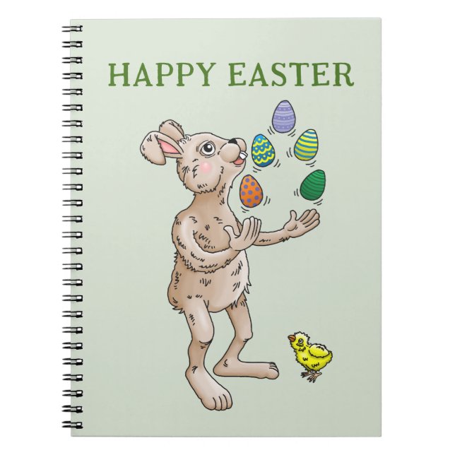 Juggling Easter Bunny Notebook (Front)