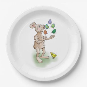 Juggling Easter Bunny Paper Plate