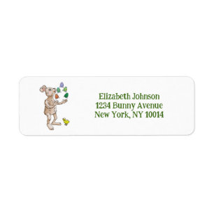 Juggling Easter Bunny Return Address Labels