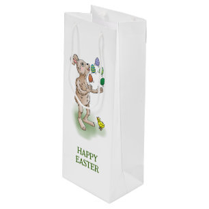 Juggling Easter Bunny Wine Gift Bag