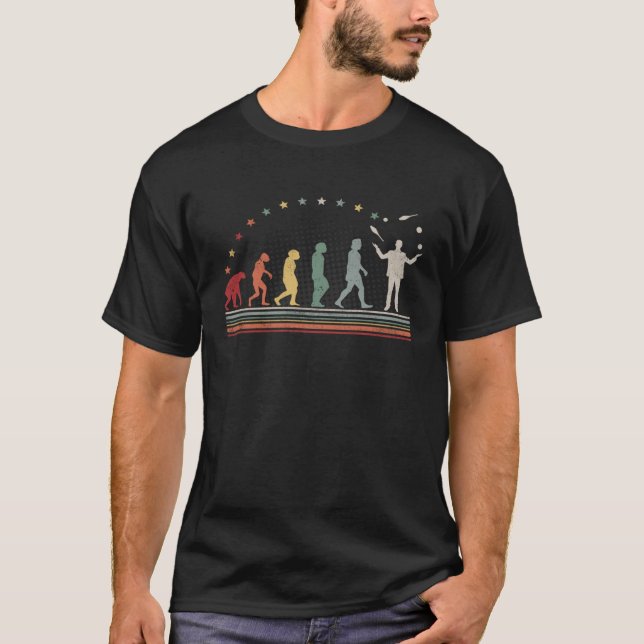 Juggling Evolution Retro Circus Hobby Juggling T-Shirt (Front)