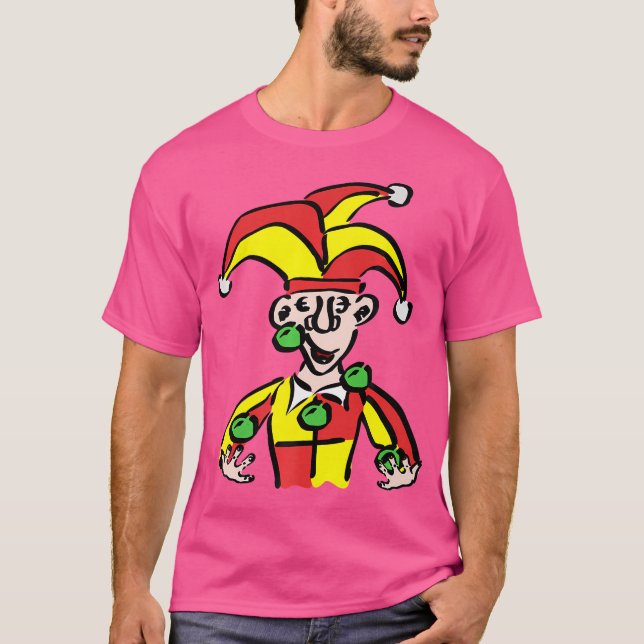 Juggling Jester Joker Clown T-Shirt (Front)