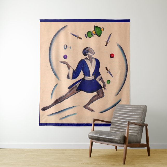 juggling juggler print tapestry (In Situ)