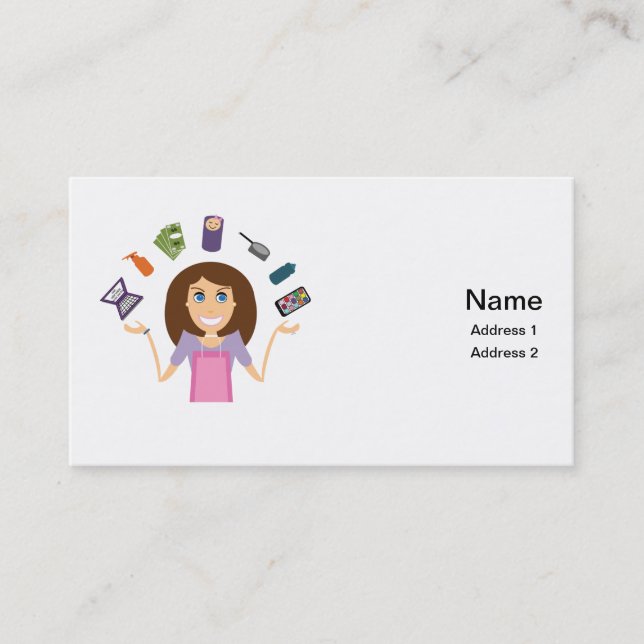juggling mum business card (Front)