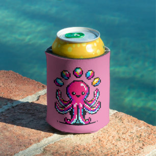 Juggling Octopus: Colorful 8-Bit Pixel Art Can Cooler