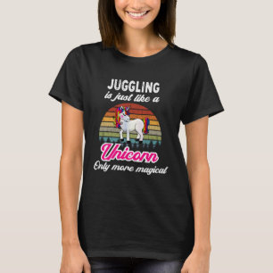 Juggling Retro Unicorn Vintage Sunset T-Shirt