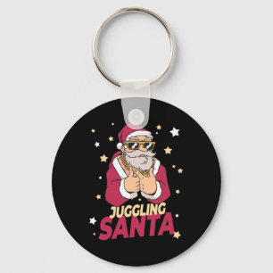 Juggling Santa Claus Christmas Holiday Juggling Ju Key Ring