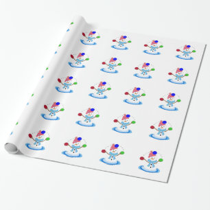 Juggling Snowman Whimsy Wrapping Paper