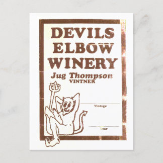 "Jug's Winery" Elbow Inn Post Card