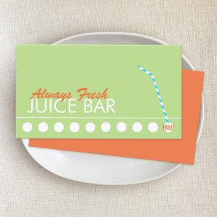 Juice Bar Customer Loyalty Punch Card