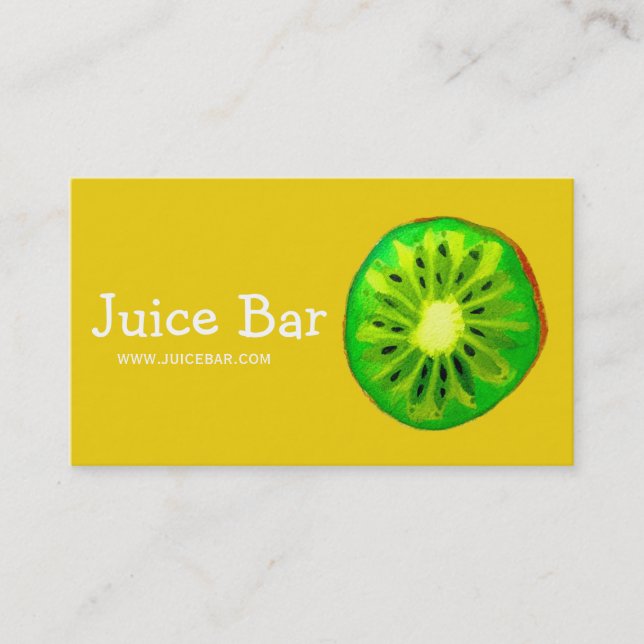 Juice Bar green health drinks business Business Card (Front)