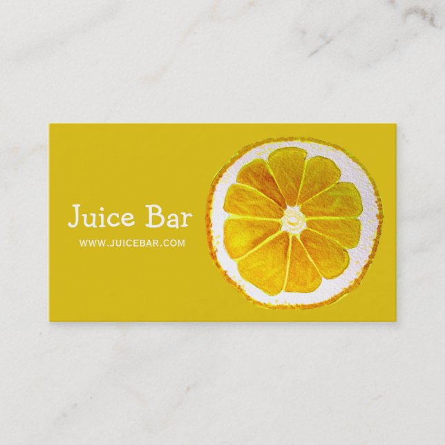 Juice Bar green health drinks business Business Card (Front)