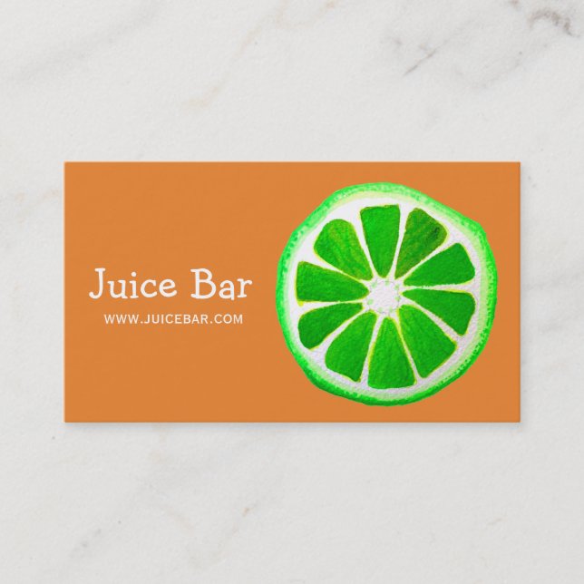 Juice Bar green health drinks business Card (Front)