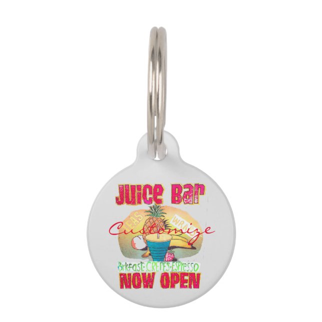 Juice Bar Sign Thunder_Cove Pet Tag (Front)