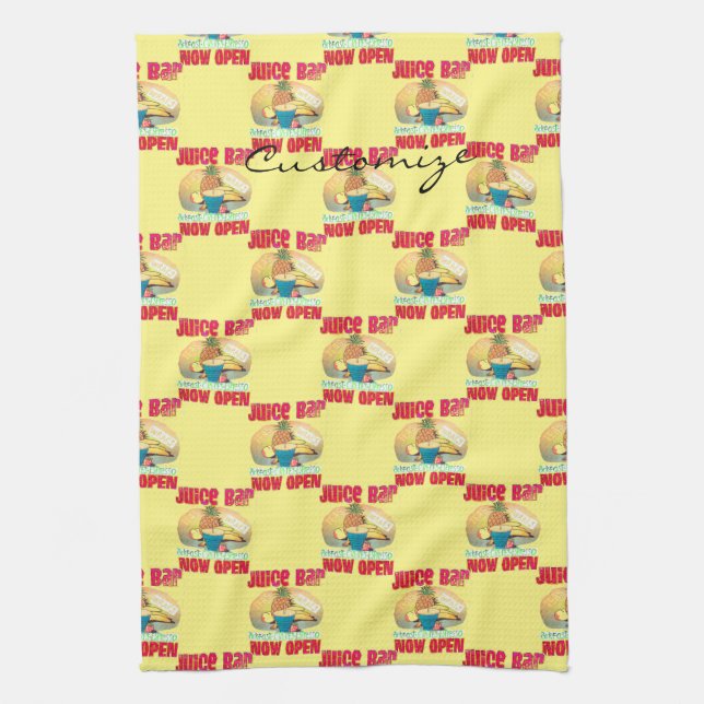 Juice Bar Sign Thunder_Cove Tea Towel (Vertical)
