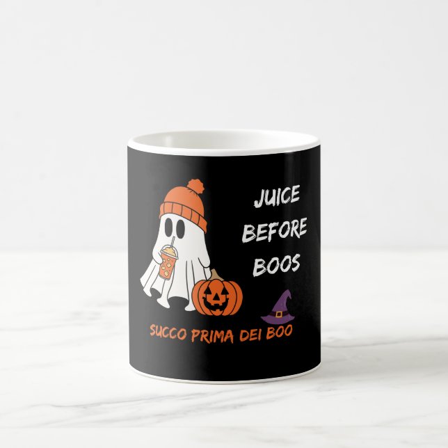 Juice Before Boos – Halloween Ghost & Pumpkin Coffee Mug (Center)