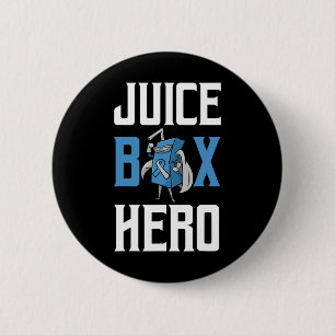 Juice Box Hero Diabetes Blue Ribbon Endocrinologis 6 Cm Round Badge