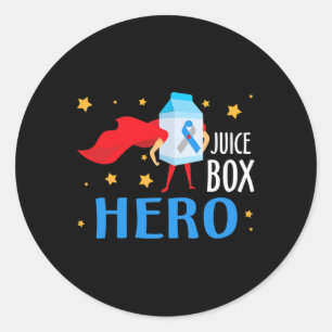 Juice Box Hero Type 1 T1d Diabetes Diabetic Awaren Classic Round Sticker